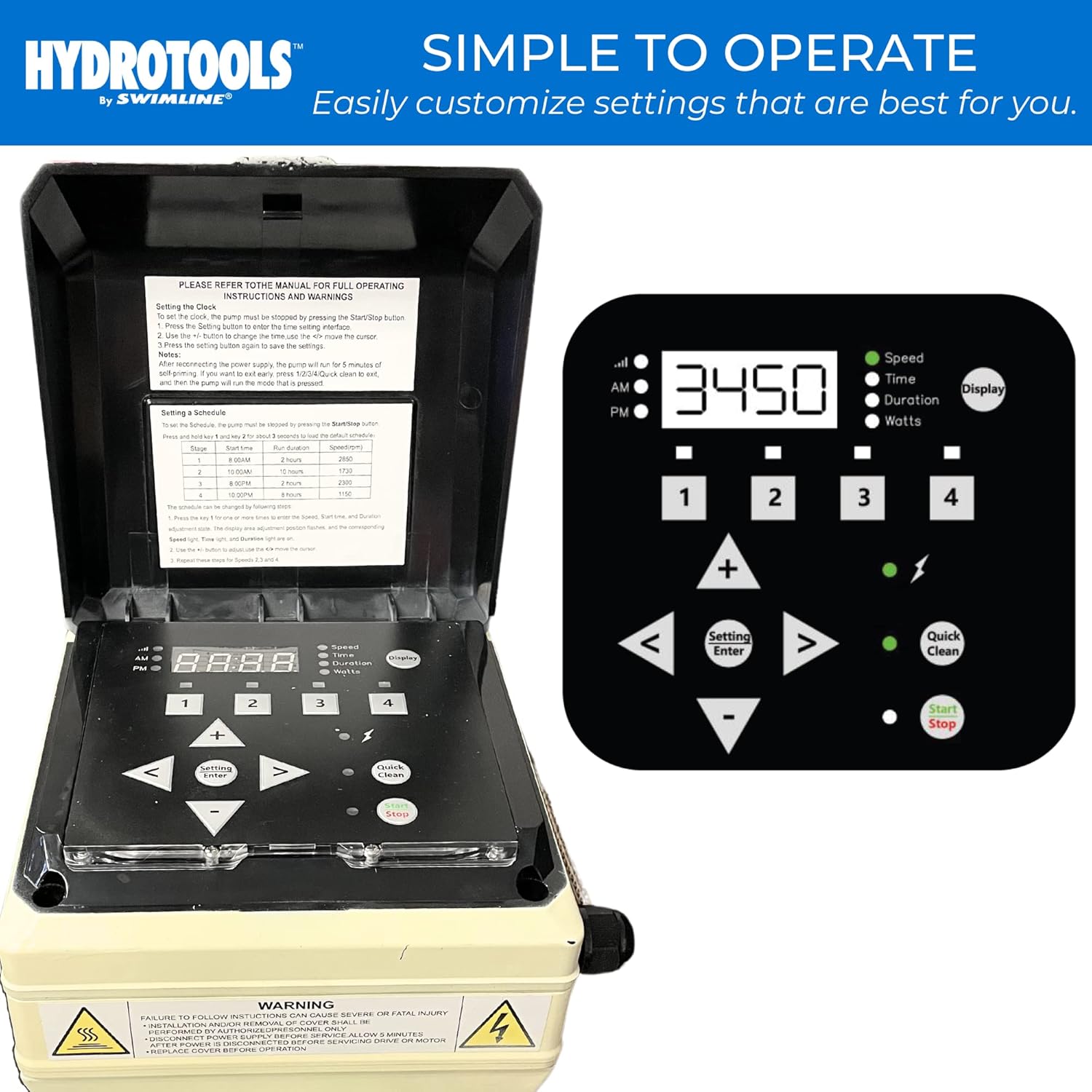 Model 73300 AUTO-FLO Variable Speed 3HP Pump for Inground &Above Ground Pools