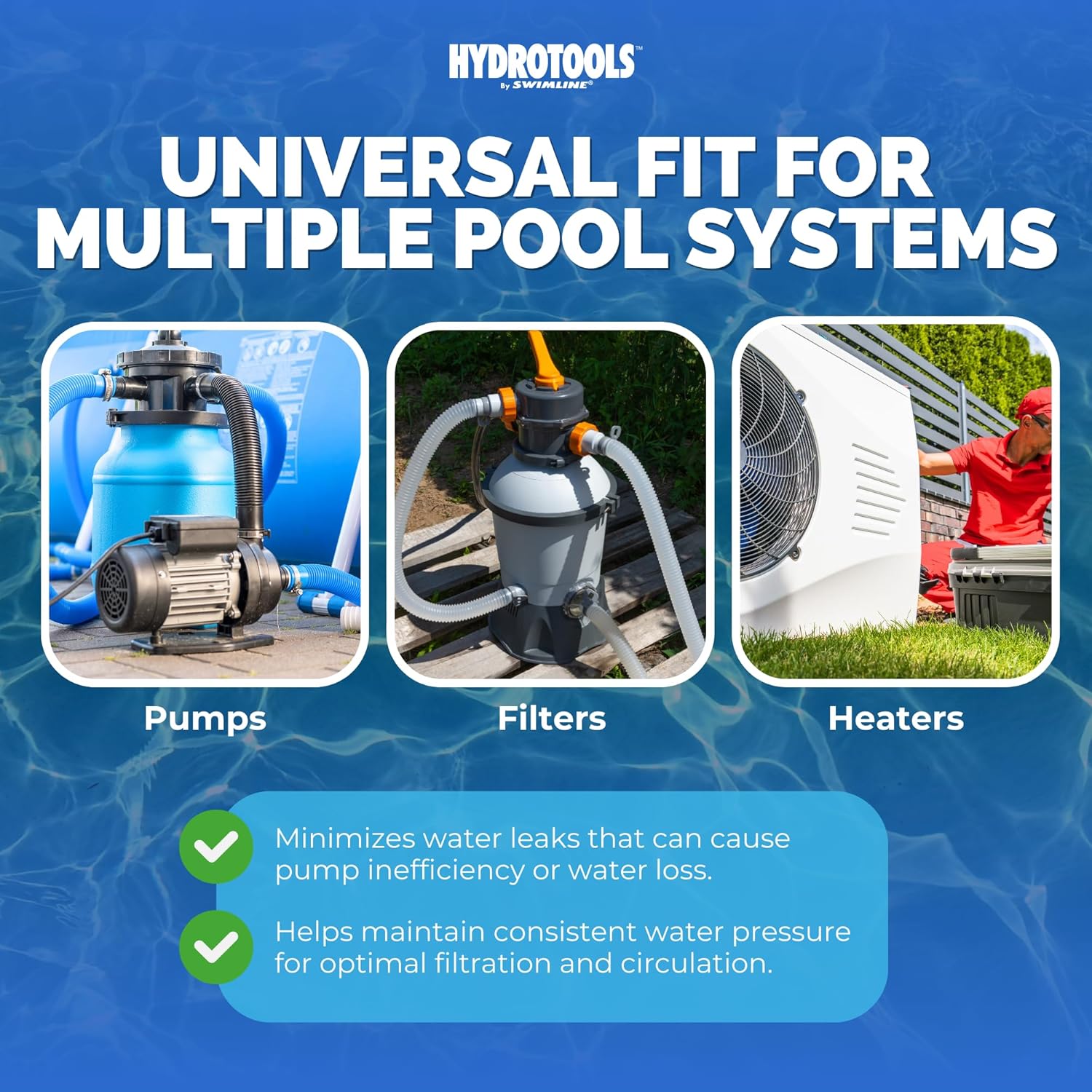 Soft Side Pool Threaded Hose Adapters for using 1.25" or 1.5" Hoses, Two Pack