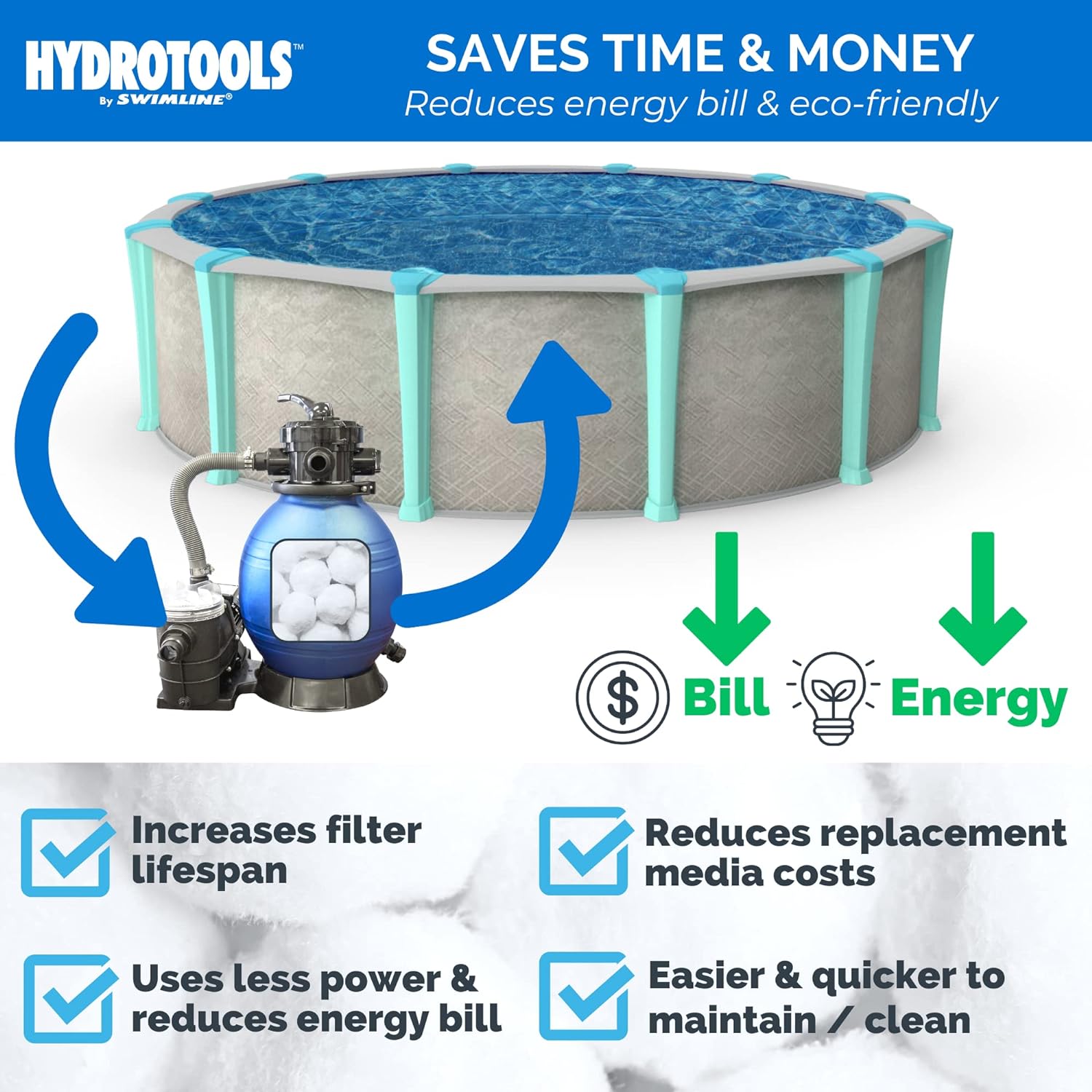 Pool Filter Media Balls, Alternative for Sand Filters
