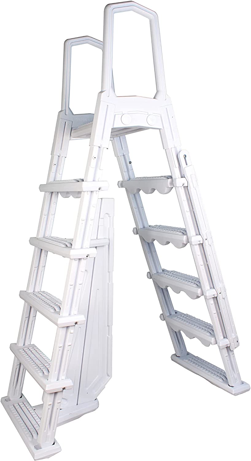 Model 87975 A-Frame Above Ground In Pool Ladder with Barrier