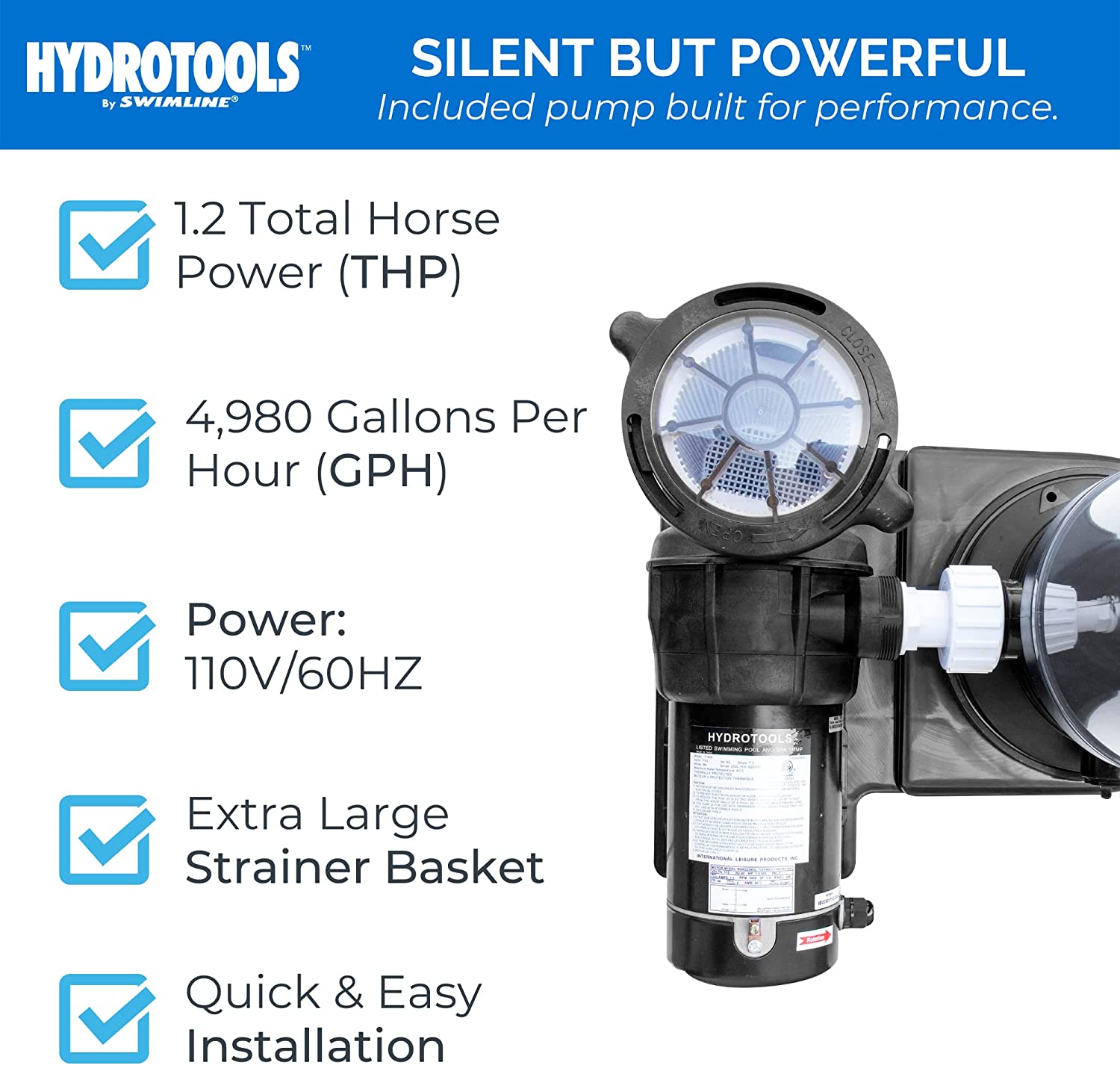 Model 76101 SURE-FLO 100 SQ FT Cartridge Filter System with 1.2 THP Pump