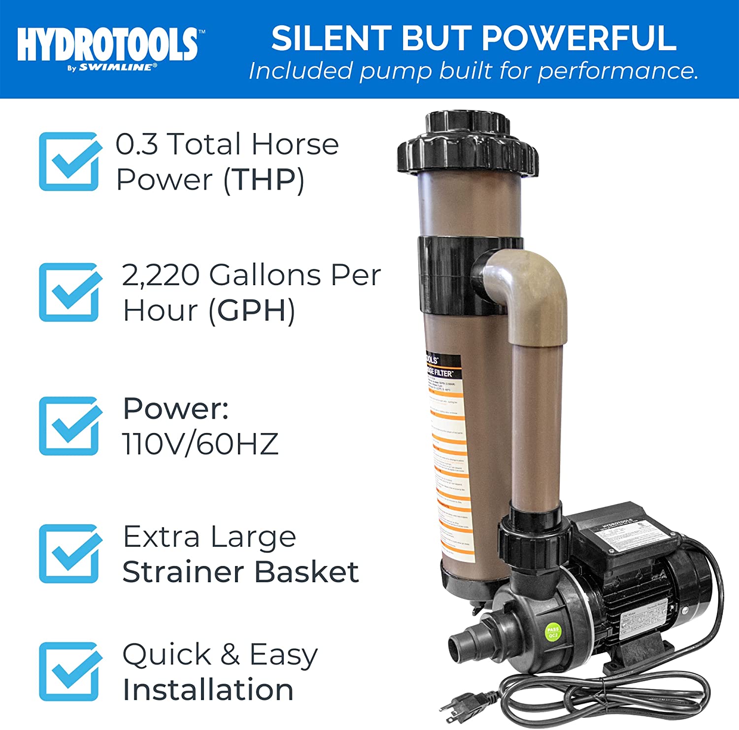Model 70026 Above Ground Pool Cartridge Filter System, 2200 GPH