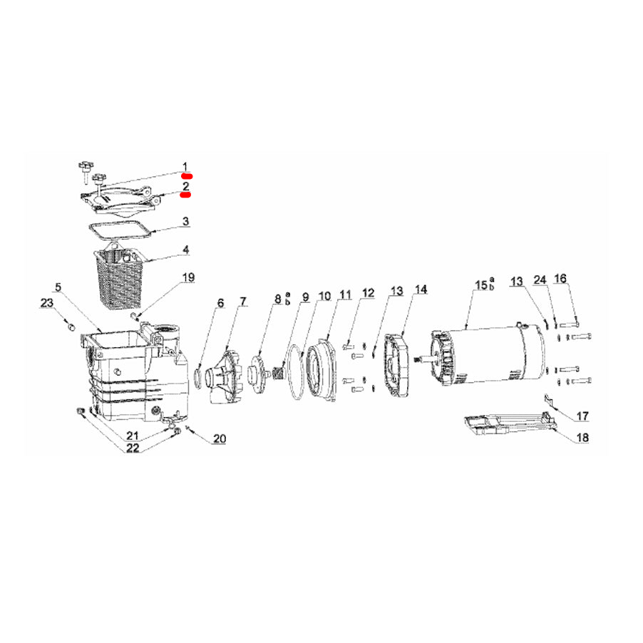 Part 75150COVER Debris Trap Cover & Thumbscrews for Model 75150 In Ground Pool Pump