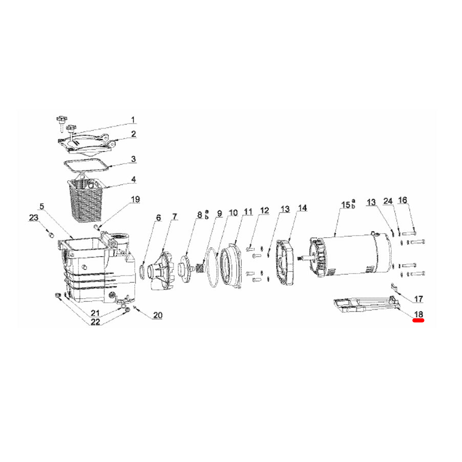 Part 75150MOUNT Pump Motor Mounting Bracket for Model 75150 1.5 HP In Ground Pool Pump