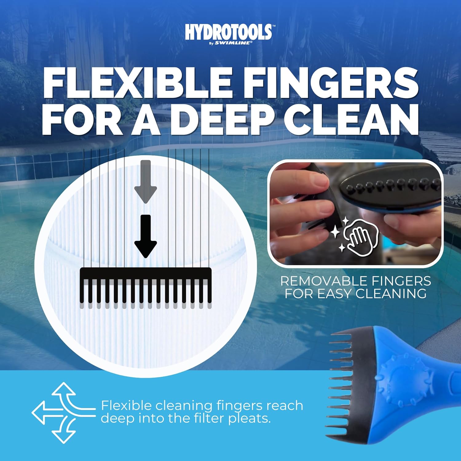 Pool Filter Cartridge Cleaning Tool with Quick Disconnect